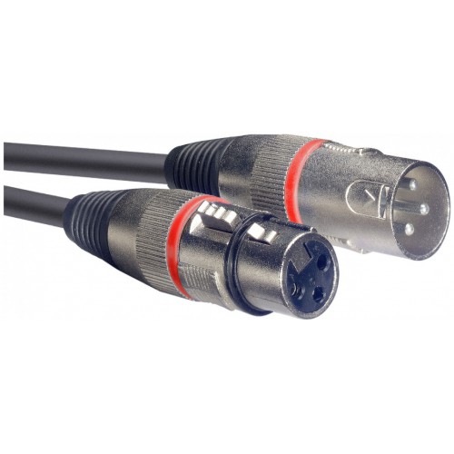 Stagg SMC3 RD, mikrofonní kabel XLR/XLR, 3m, červené kroužky