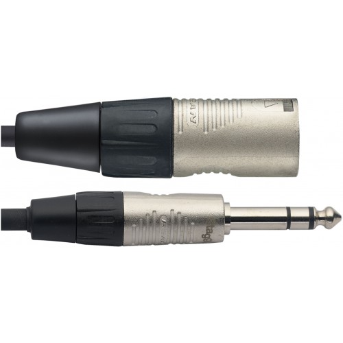 Stagg NAC3PSXMR, propojovací kabel XLR zástrčka - Jack 6,3 mm stereo zástrčka