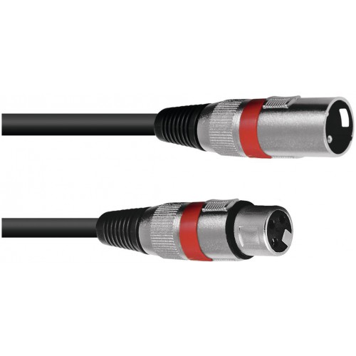 Omnitronic mikrofonní kabel XLR/XLR, 1,5m, červené kroužky