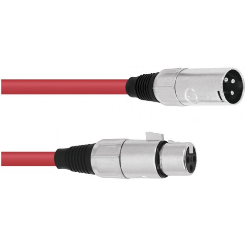 Omnitronic mikrofonní kabel XLR/XLR, 1,5m, červený