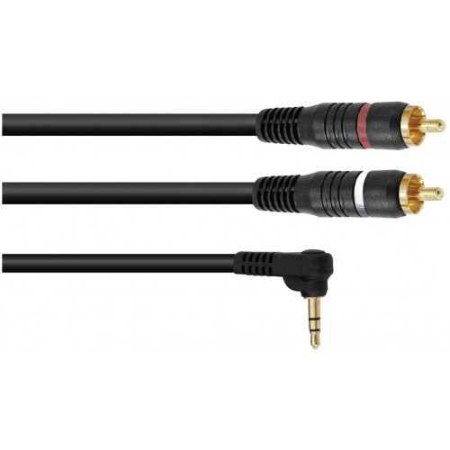 Kabel SKCW-15 Jack 3,5 stereo rohový - 2x RCA, 1,5 m