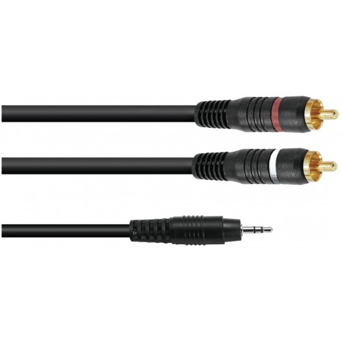 Omnitronic kabel mini stereo Jack/2x RCA, 0,5m