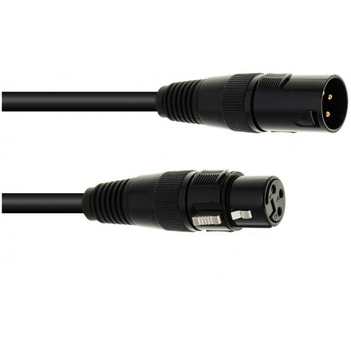 Eurolite DMX kabel XLR 3pin, 1m délka, černý