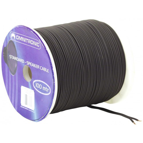 Kabel reproduktorový, 2x 1,5qmm, plochý černý, cena / m