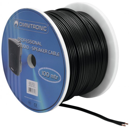 Kabel reproduktorový, 2x 2,5qmm, plochý černý, cena / m