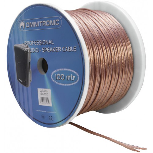 Omnitronic reproduktorový kabel 2x 2,5 mm, transparentní, 100 m, cena/m