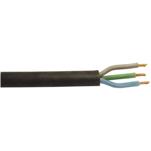 Kabel silikonový černý 3x1,5 qmm, role 100m