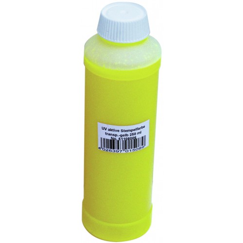 Eurolite UV aktivní razítkovací barva, transparentní žlutá, 250ml