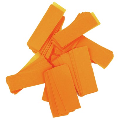 Tcm Fx pomalu padající obdélníkové konfety 55x18mm, neonové-oranžové, UV