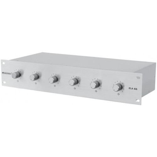 Omnitronic 6-ti zónový PA ovladač hlasitosti 10W stereo, stříbrný