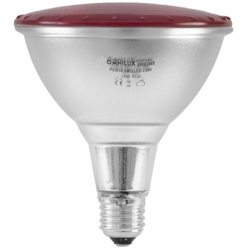 PAR-38 230V SMD 15W E27 LED Omnilux, červená