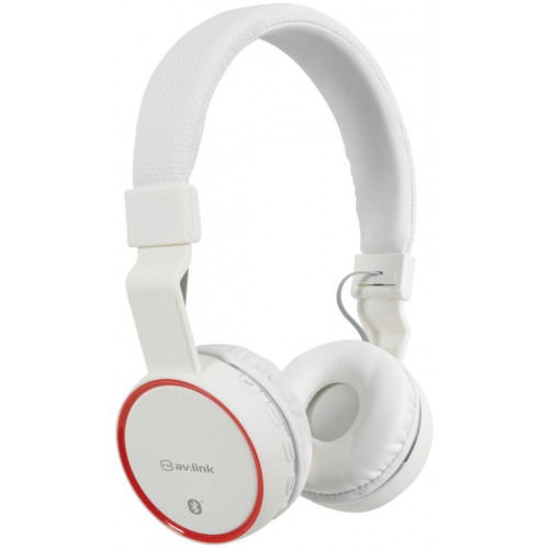 AV:link PBH-10 bezdrátová Bluetooth SD sluchátka, bílá