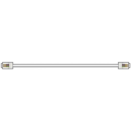 AV:link kabel telefonní 1x RJ11 6P4C samec - 1x RJ11 6P4C, bílý, 10m