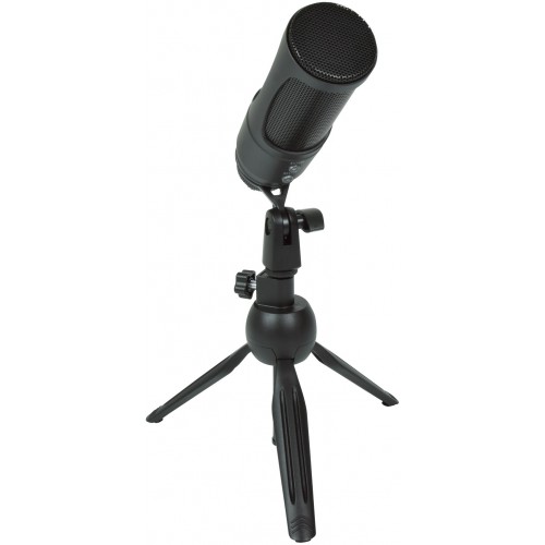 Citronic CU-50, USB mikrofon se stolním stojanem, černý